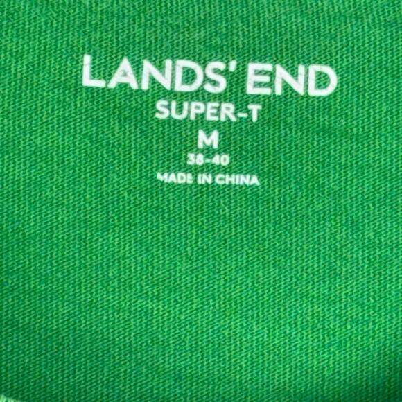 Lands' End Super Men Short Sleeve Crew Neck Tee Shirt Size M Green Summer Cool - Picture 7 of 8